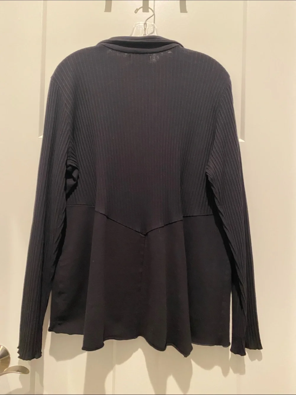 Fenini Women's Button-Front Jacket with Ribbed Sleeves - Picture 2 of 4